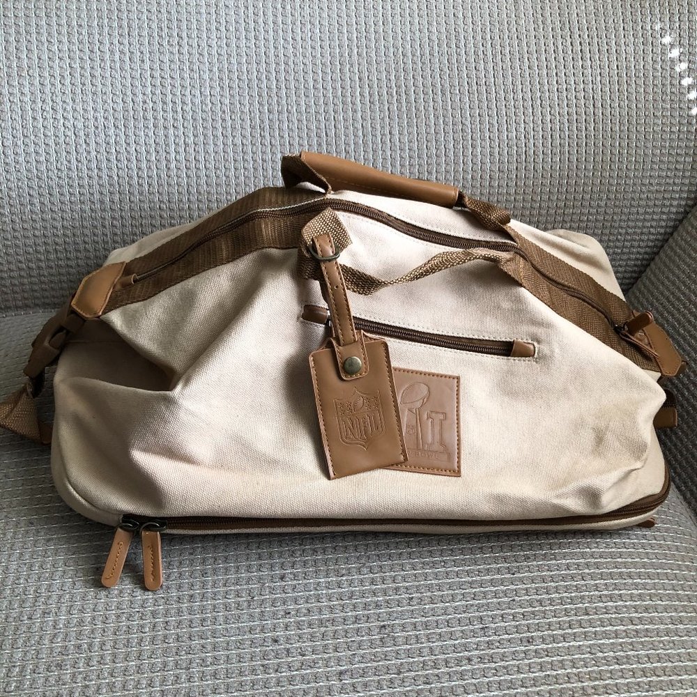 NFL Superbowl LI Canvas Tan Weekender/Backpack